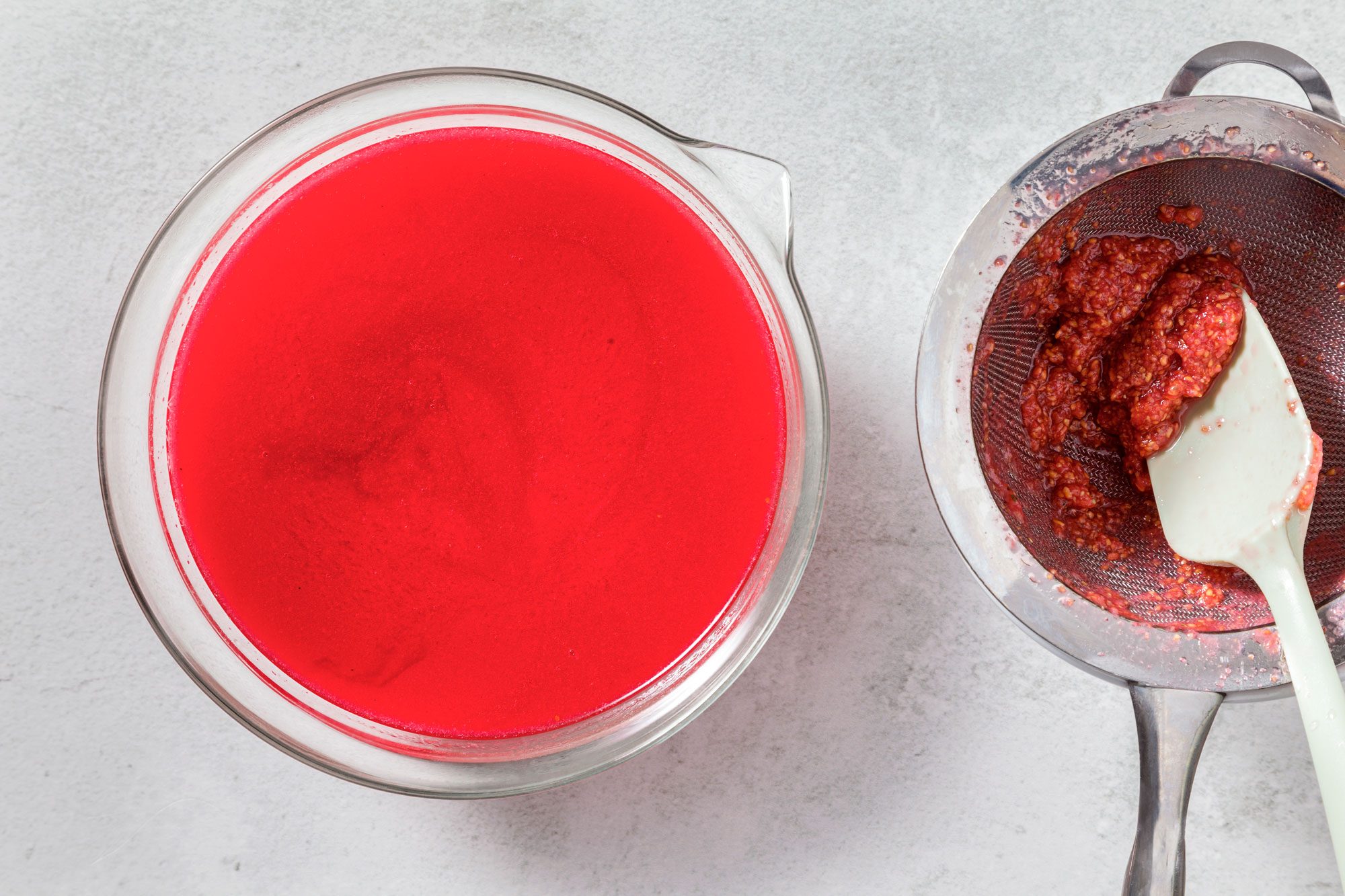 Strain out seeds and transfer to a large bowl