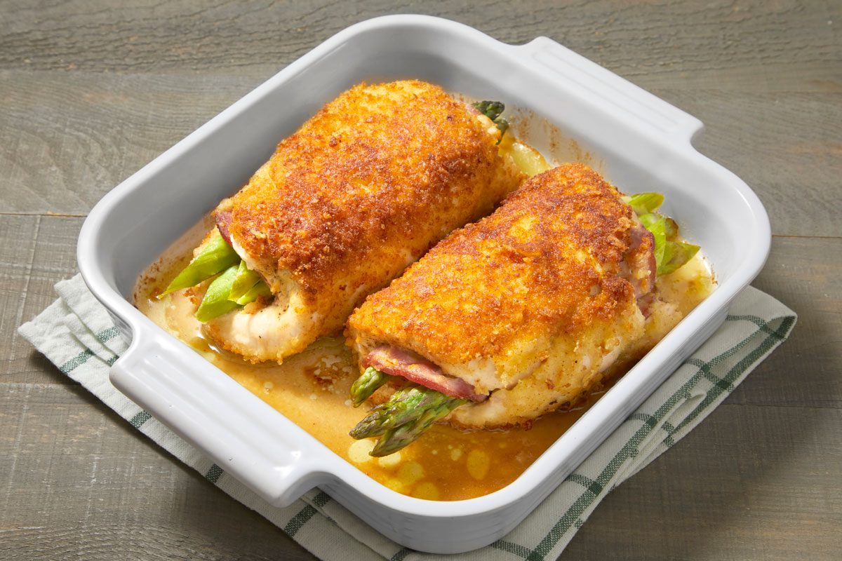 3/4th shot of Asparagus-Stuffed Chicken Rolls