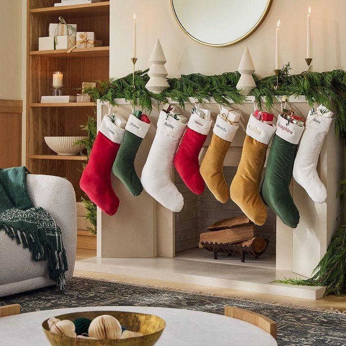 Classic Velvet Personalized Christmas Stockings Ecomm Via Westelm.com 