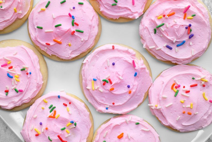 Copycat Lofthouse Cookies with sprinkles on it