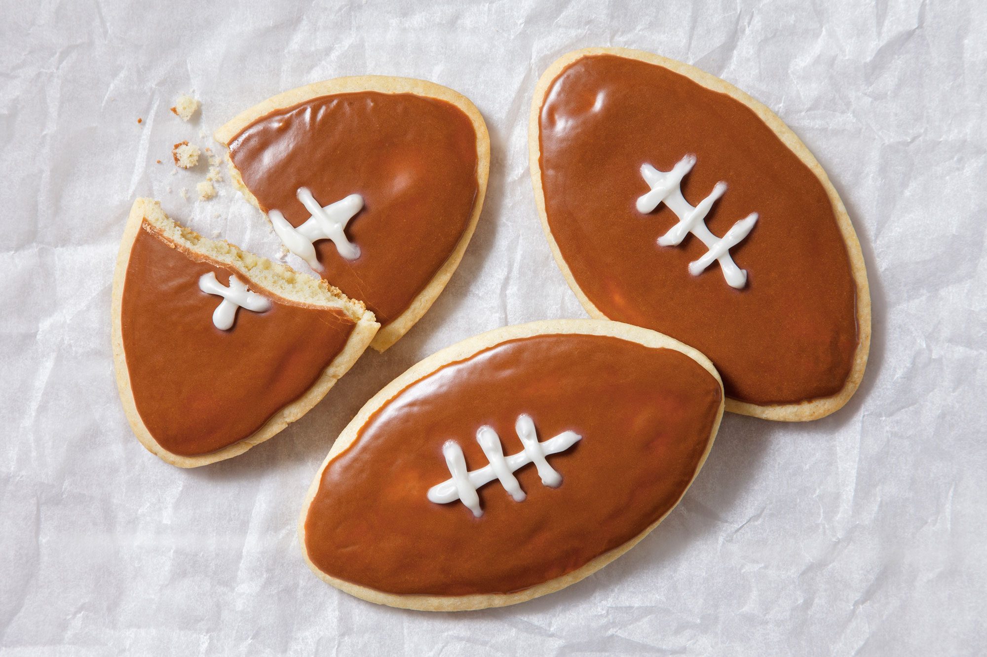 overhead shot of football Cookies
