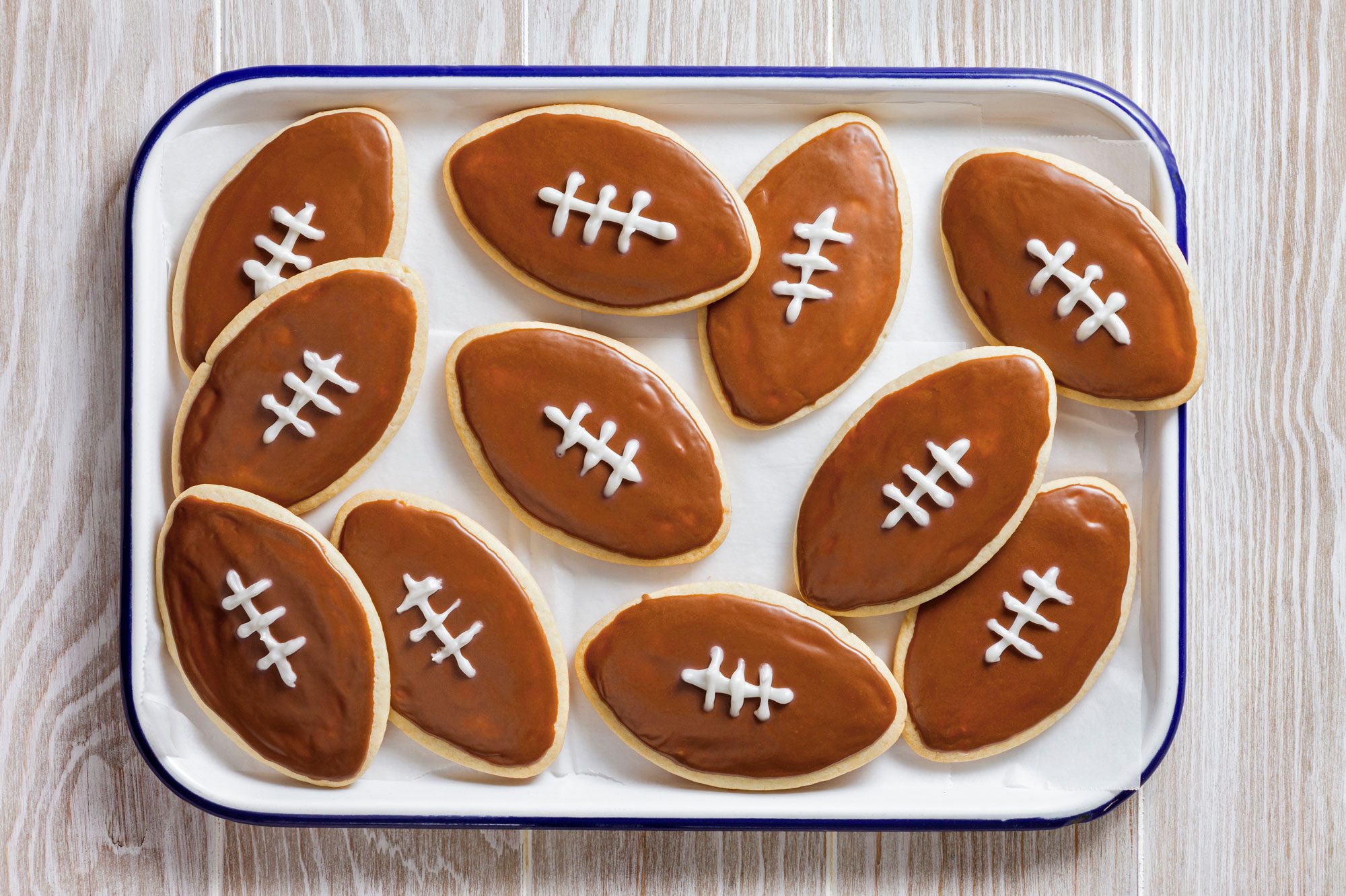 overhead shot of football Cookies