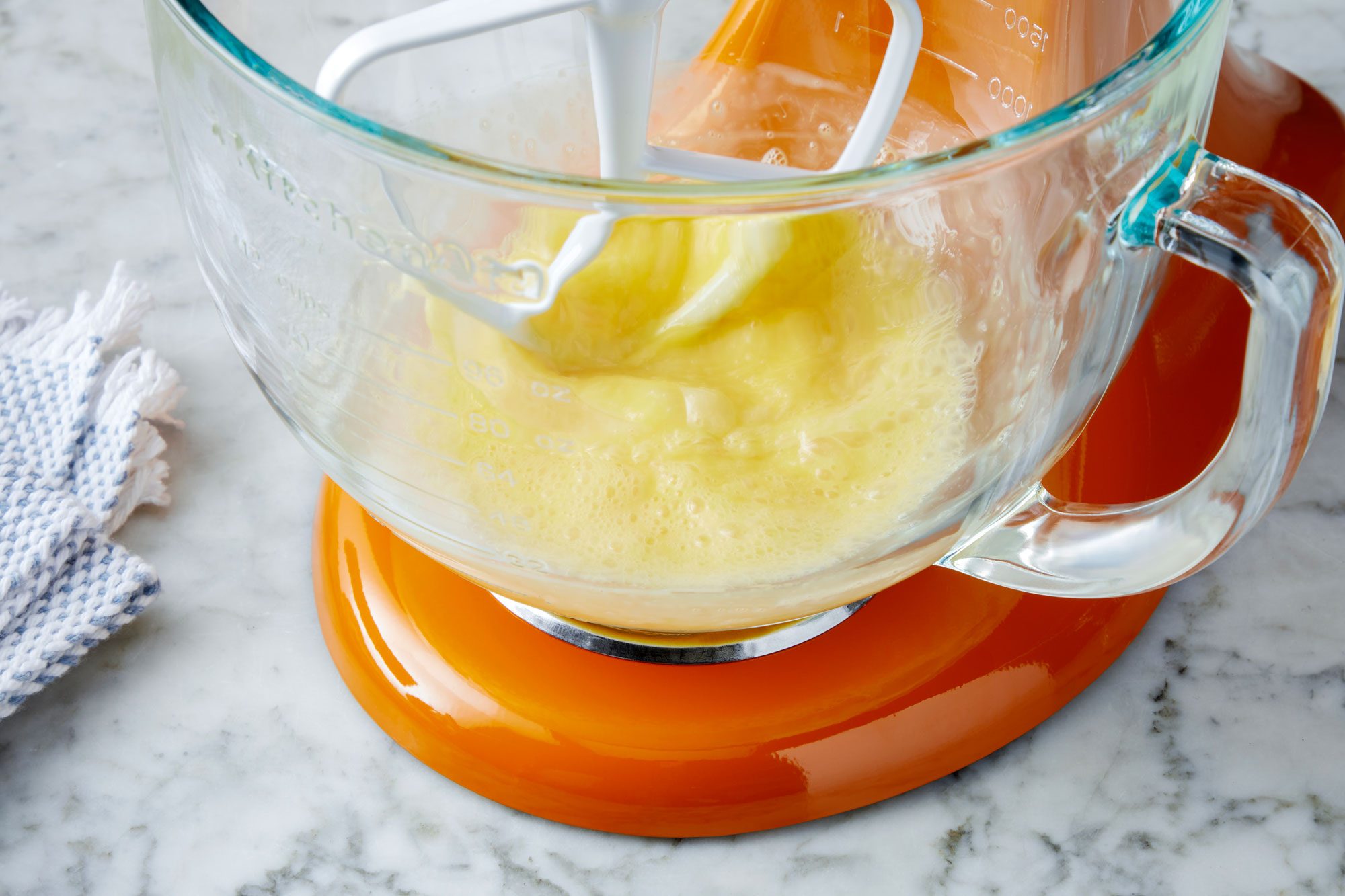 In a large bowl, beat eggs on high speed 3 minutes