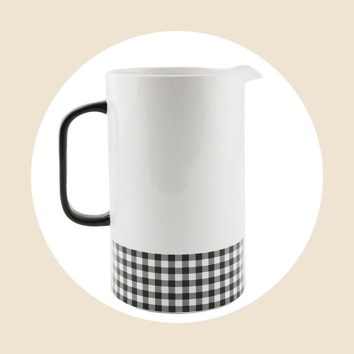 Ceramic Black White Buffalo Checker Pitcher Ecomm Via Walmart