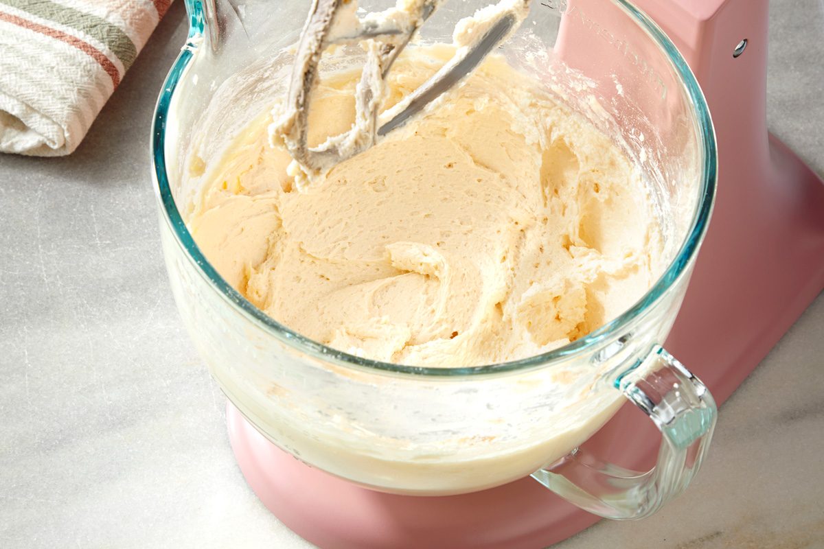 butter, sugar and vanilla beaten in a large bowl