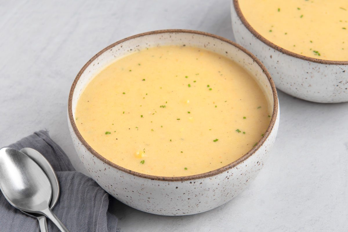 3/4th shot of Sweet Corn Soup