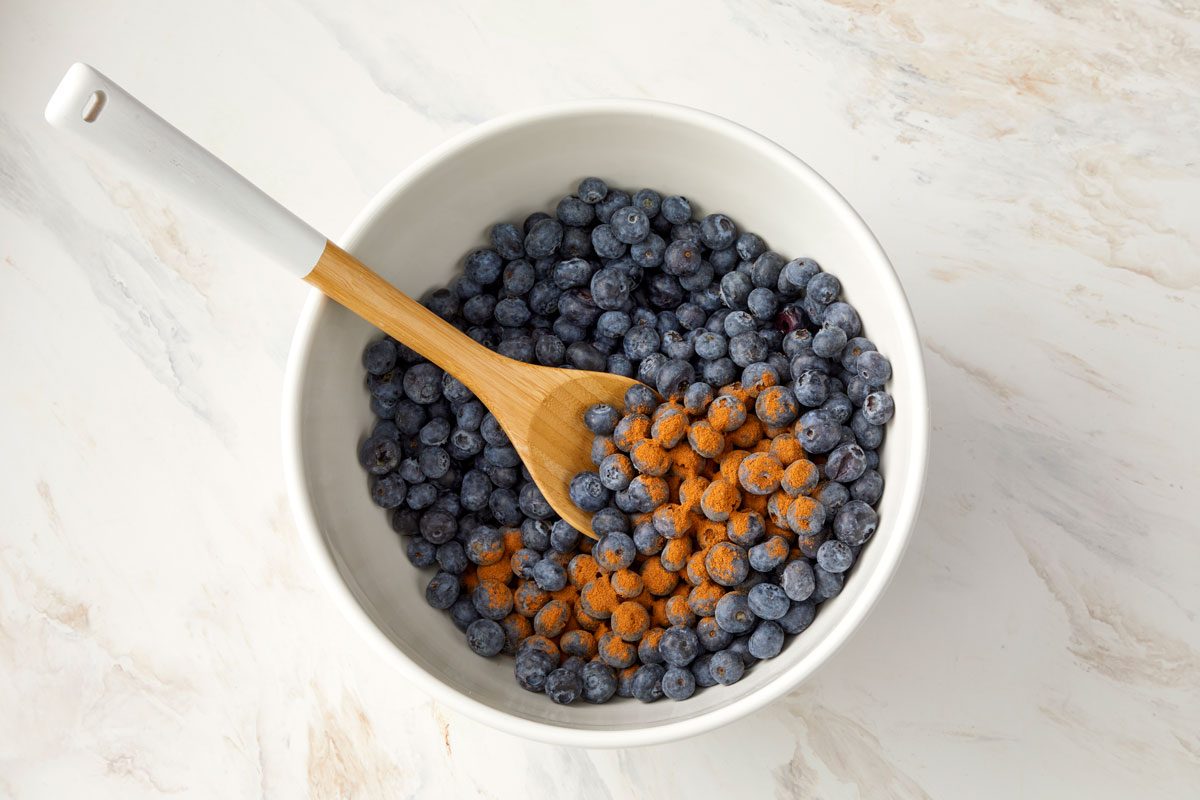 Toss blueberries with cinnamon;