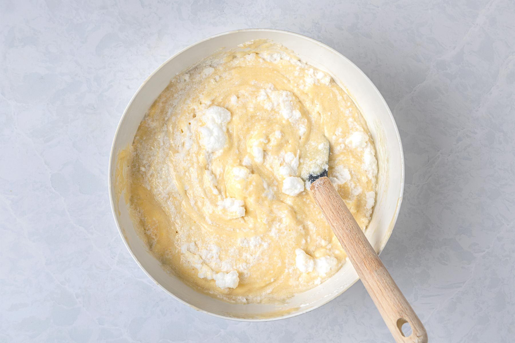 In a small bowl, combine flour, baking powder and salt. In another small bowl, combine buttermilk, lemon juice and lemon zest.