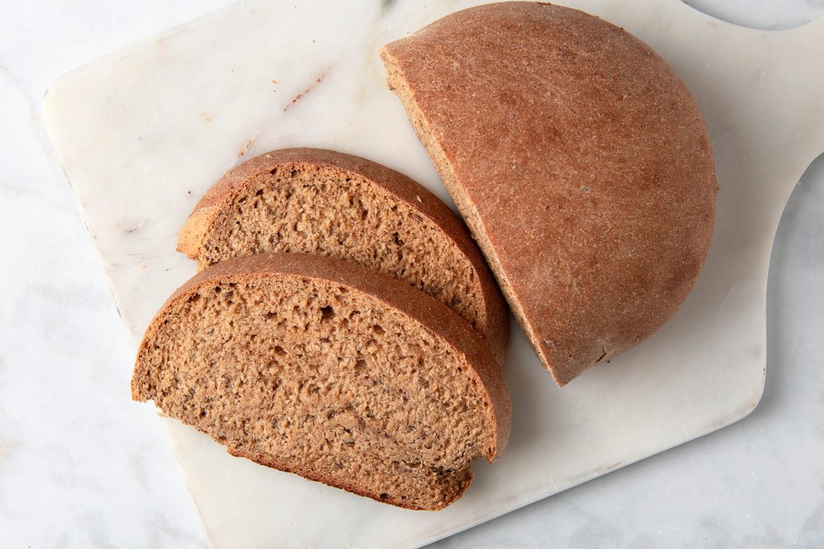 Top view of sliced Rye Bread 