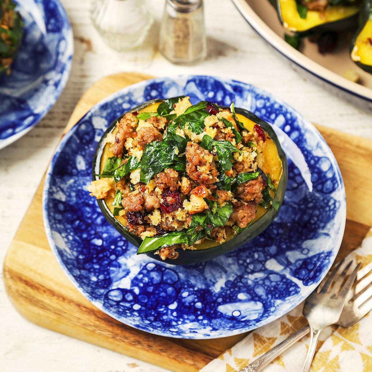 Sausage-Stuffed Acorn Squash