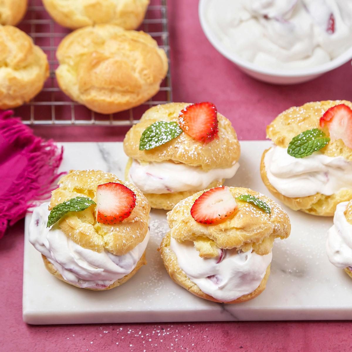 Strawberry Cream Puffs
