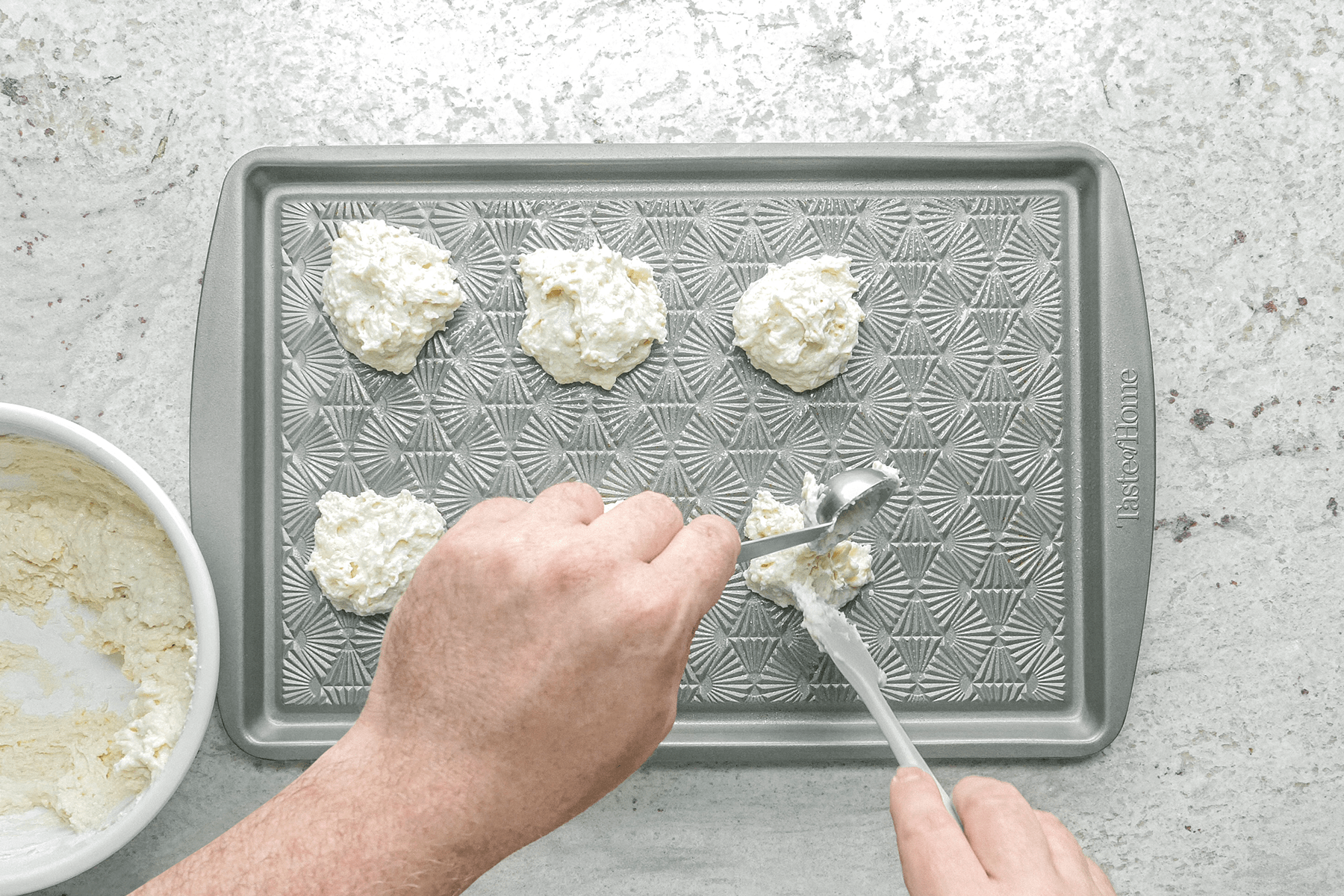 Scoop and bake the biscuits Strawberry Shortcake Biscuits