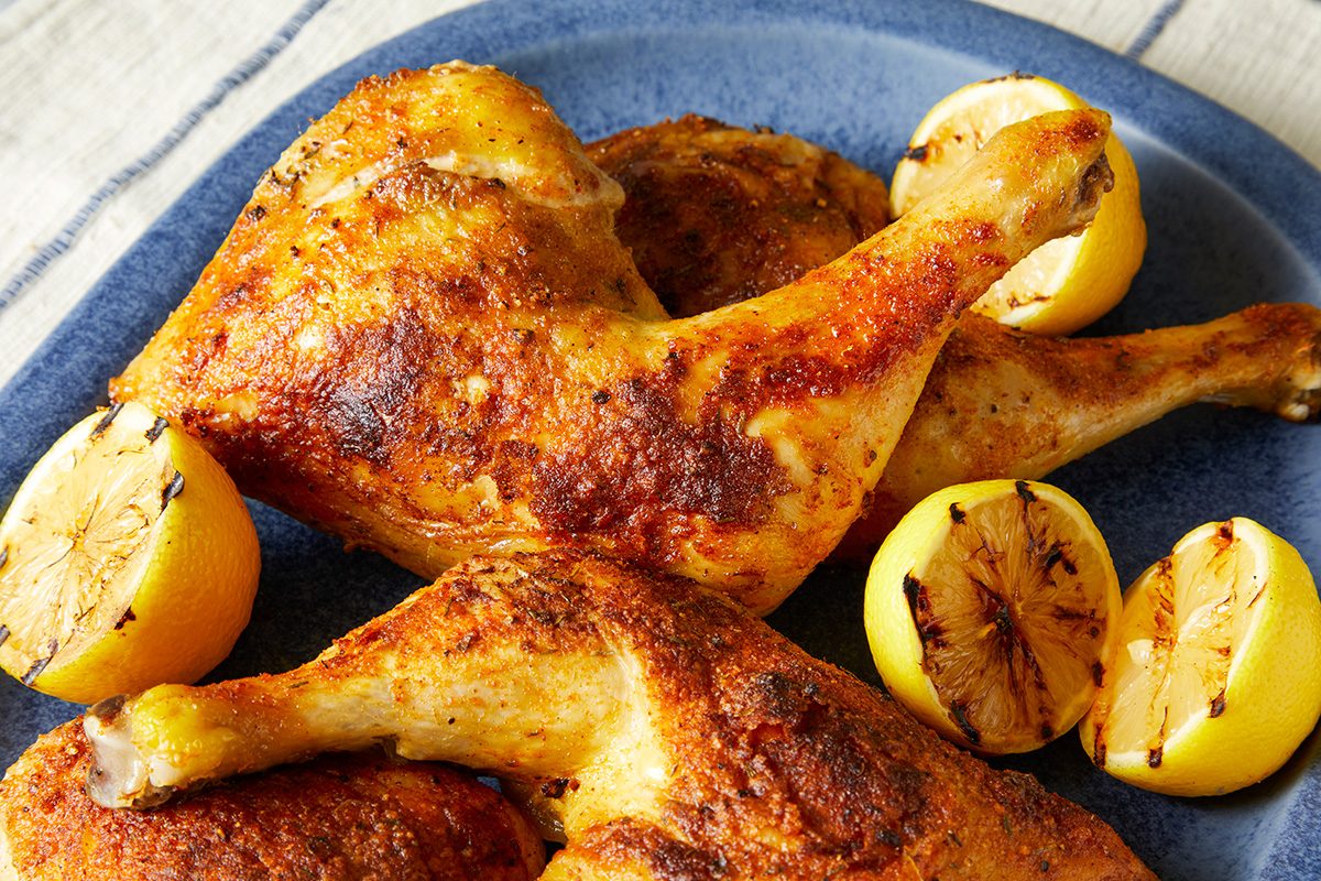 3/4th shot of Baked Chicken Legs