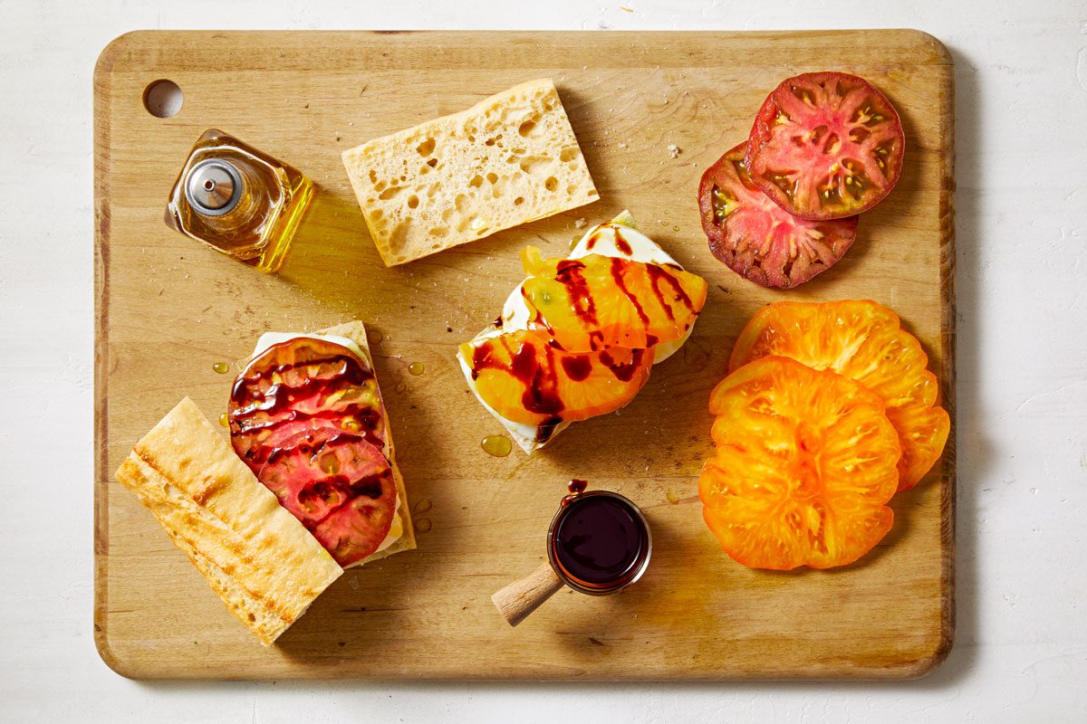 Drizzle with olive oil and if desired, balsamic glaze.