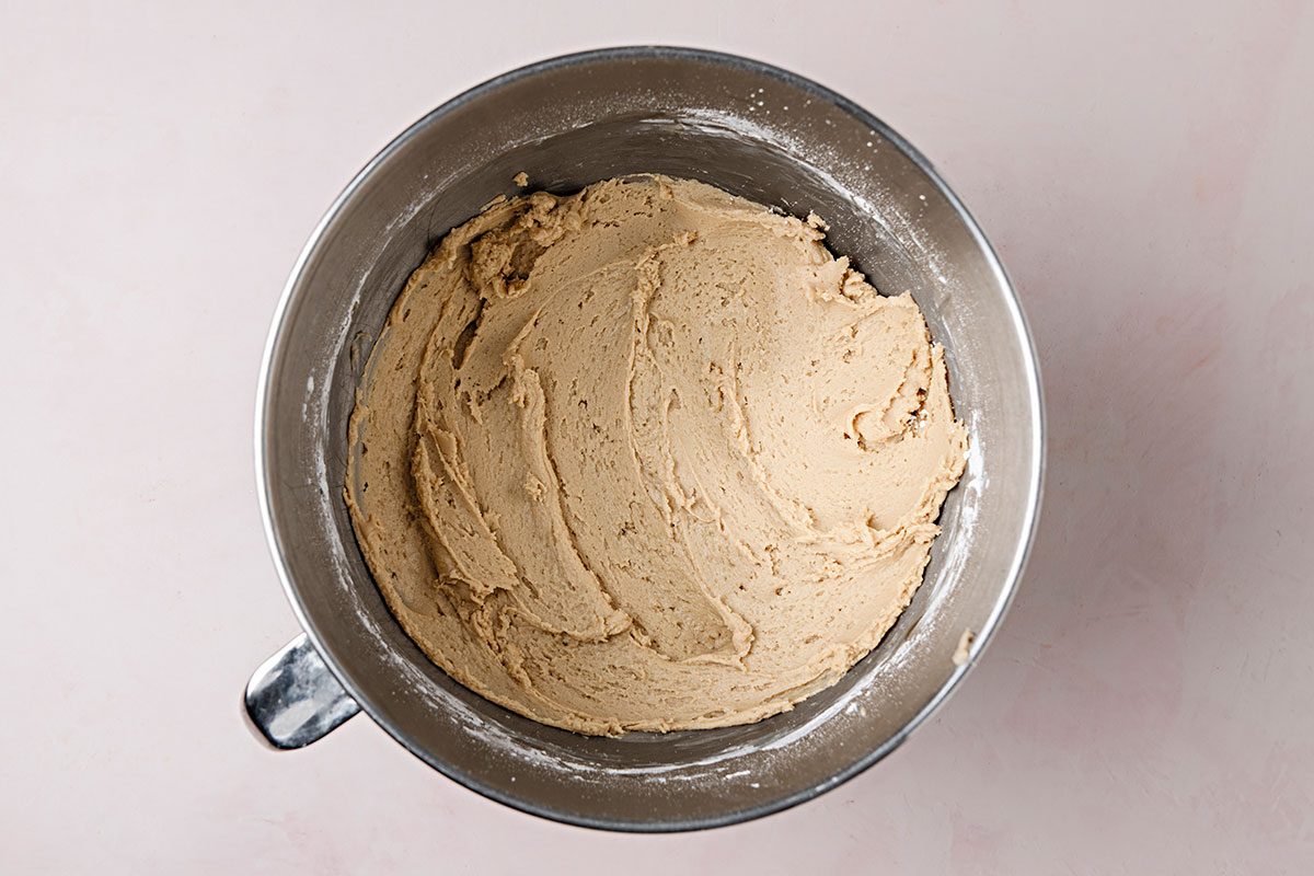 Caramel Cake spread in a pan