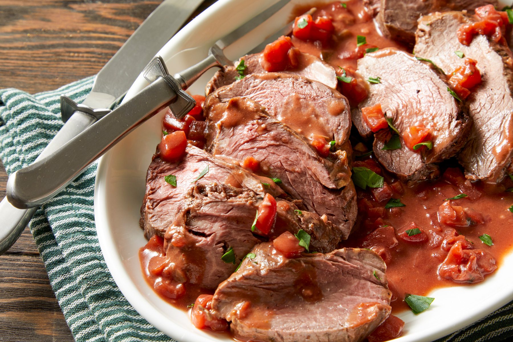 close up shot of Slow-Cooker Beef Tenderloin