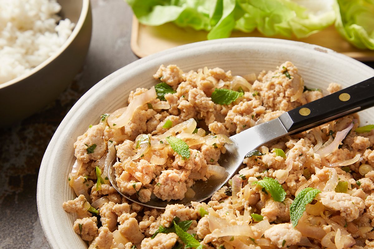 Close up shot of Larb Gai