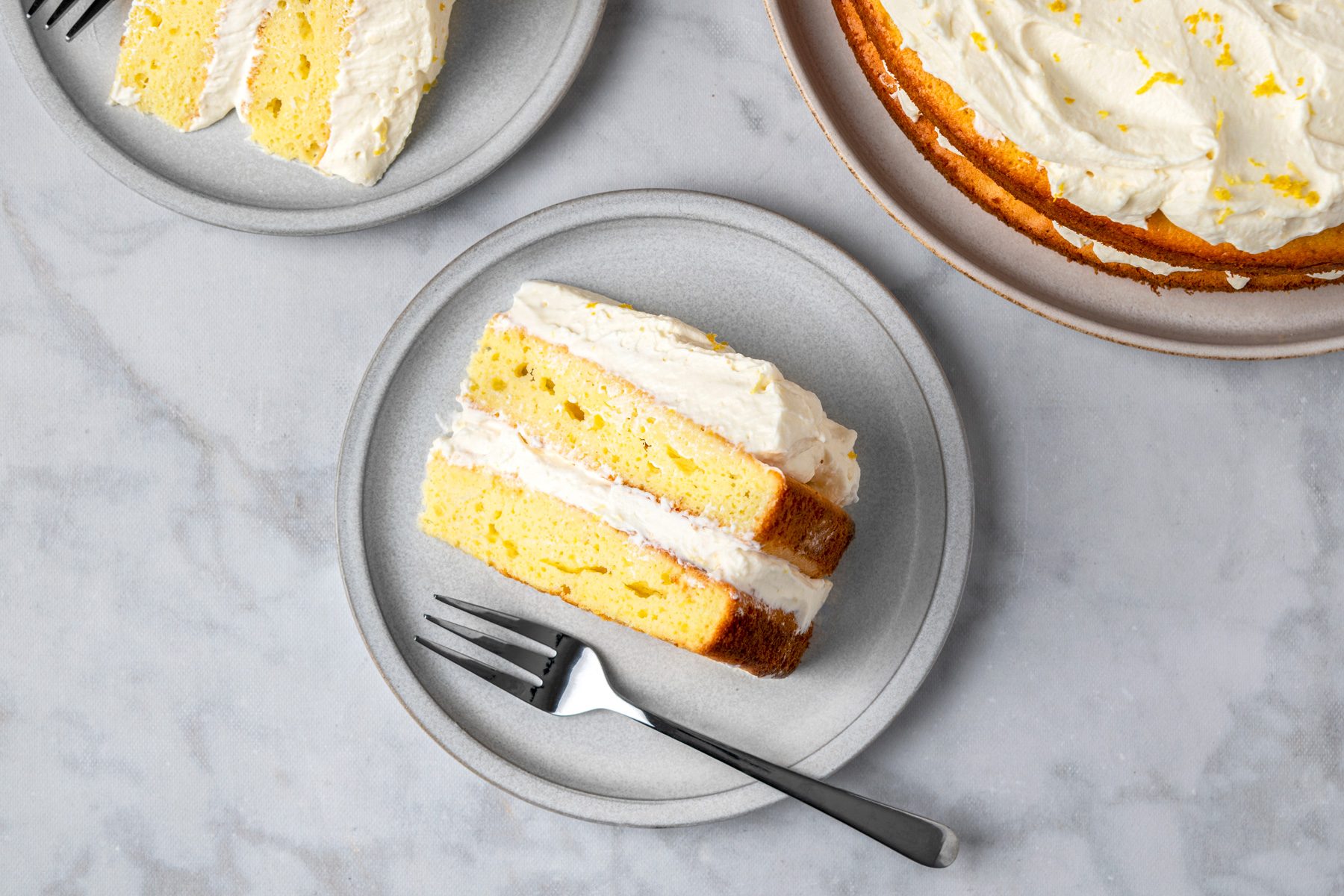 Limoncello Cake is ready and serve on a plate