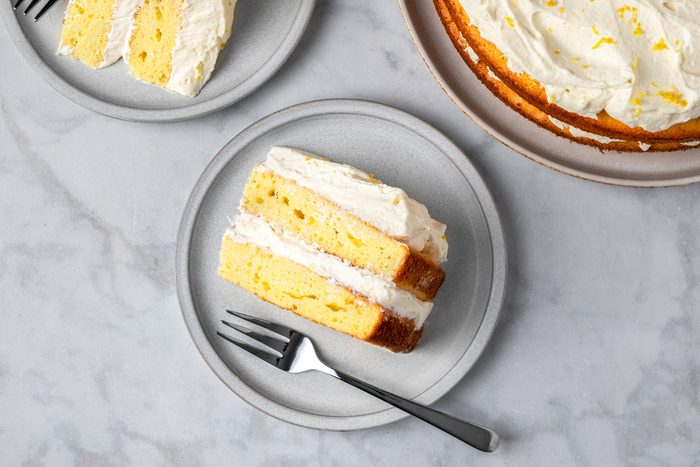 Limoncello Cake is ready and serve on a plate