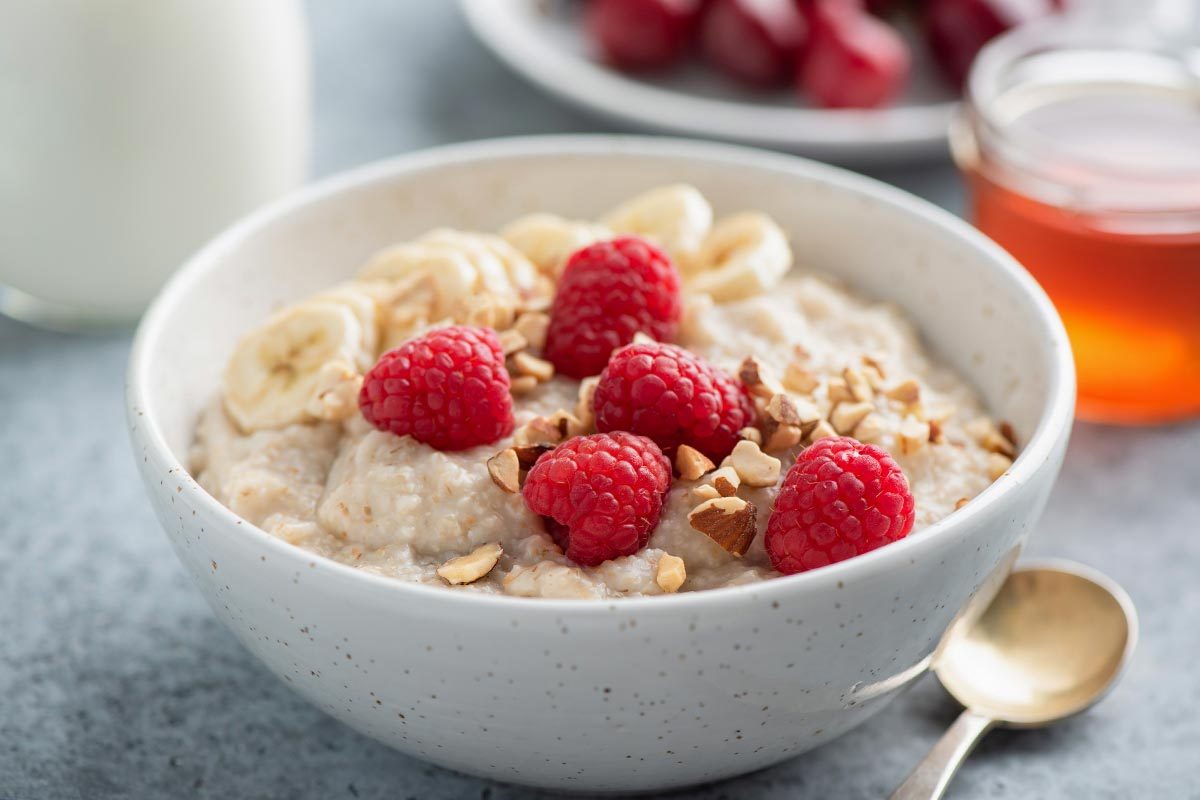 Bowl of oatmeal ready to serve