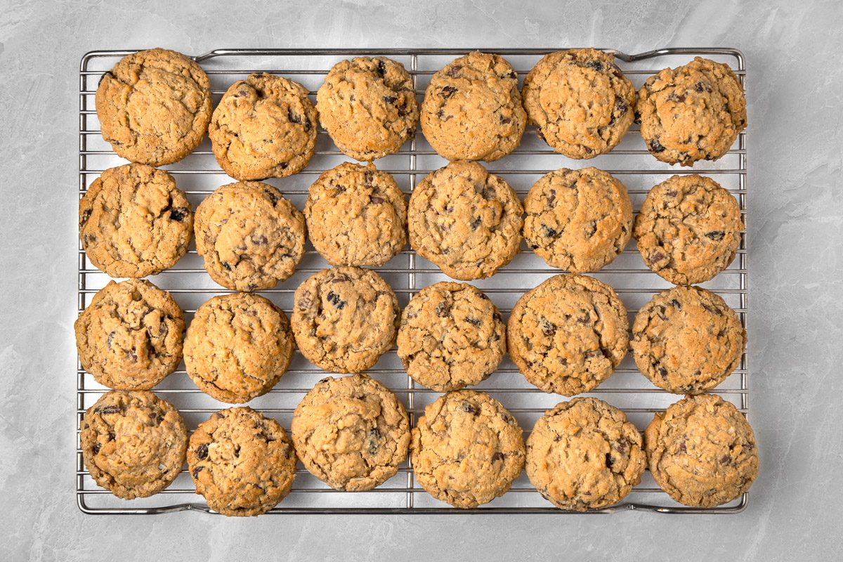 baked cookies cooling on wire rack
