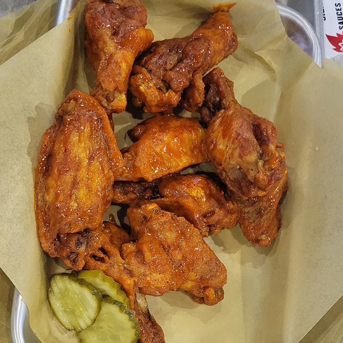 Nashville Hot chicken wings from Buffalo Wild Wings