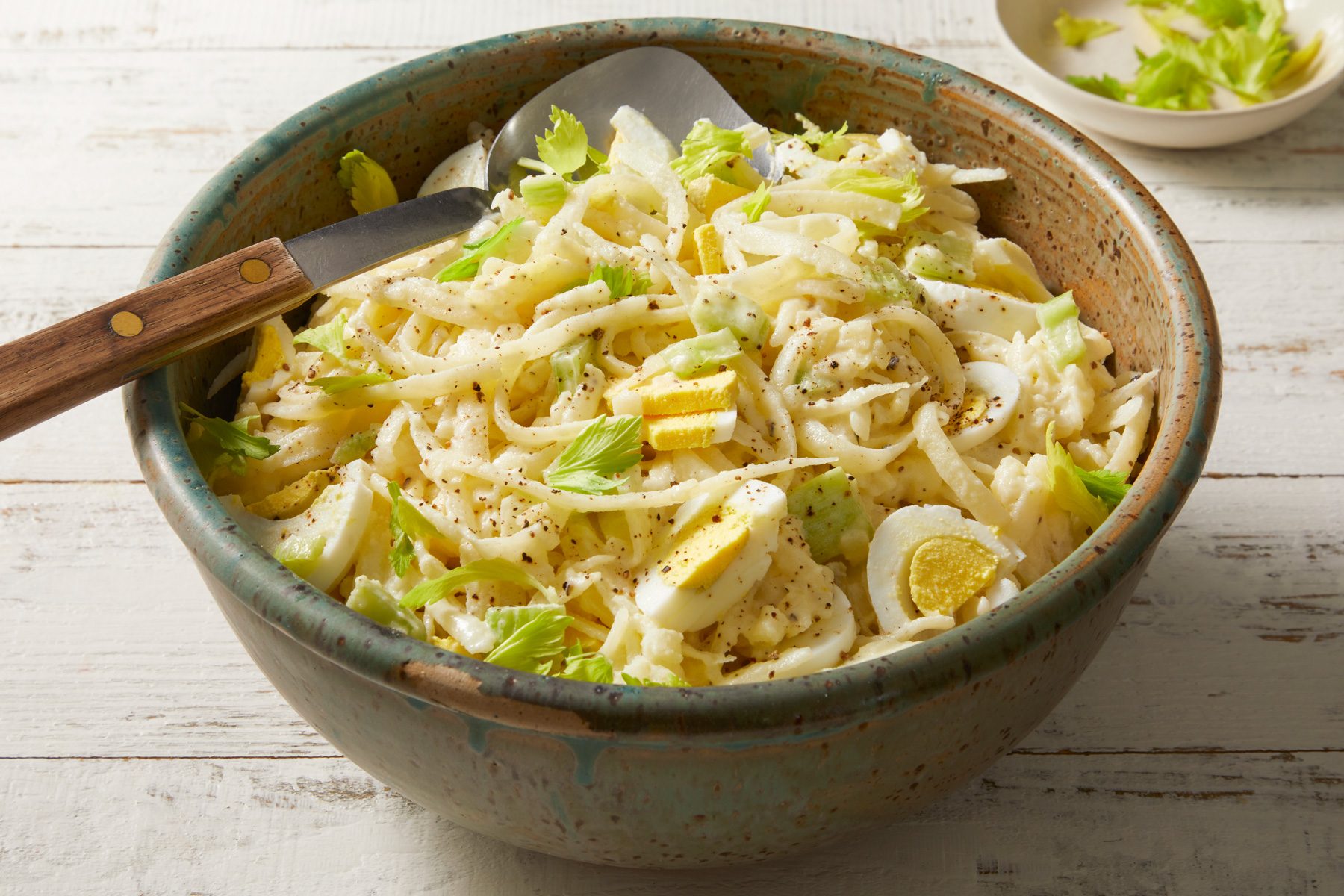 3/4th shot of Grated Potato Salad;