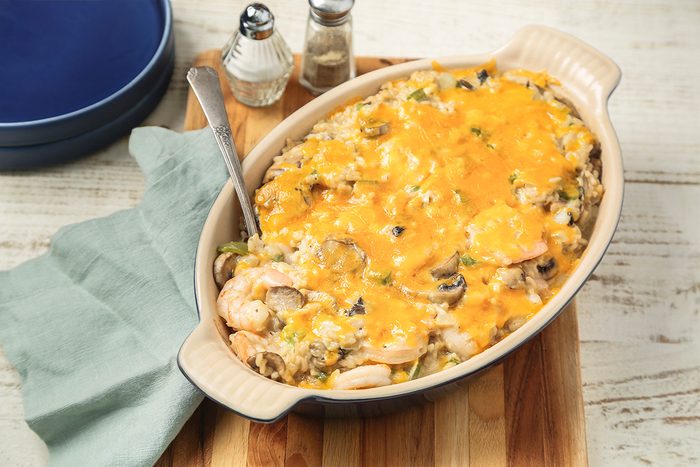 Angular Shot of Shrimp And Rice Casserole