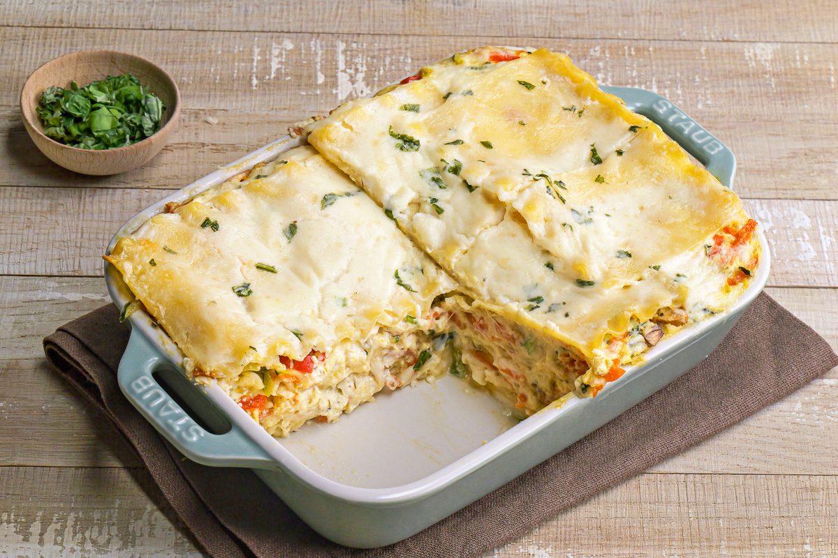 Vegetable Lasagna With White Sauce