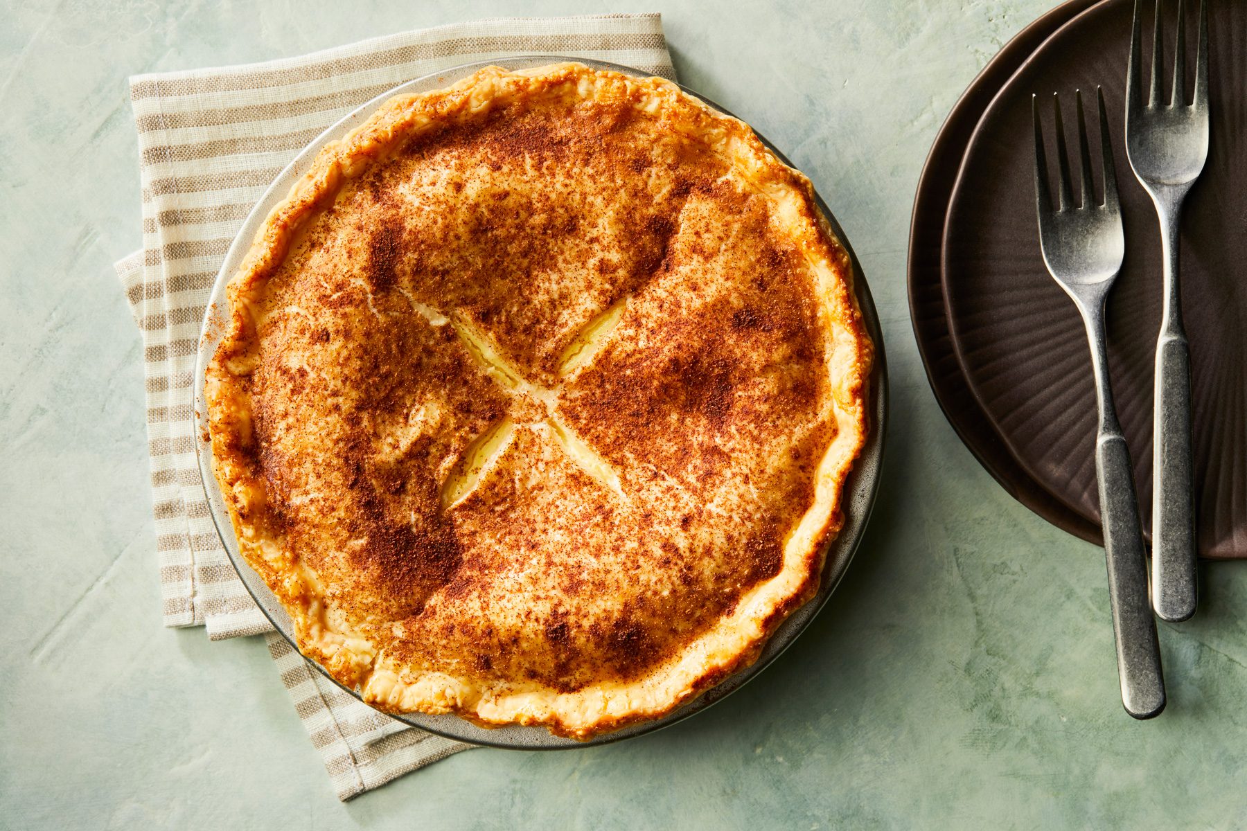 Overhead shot of Cheese pie