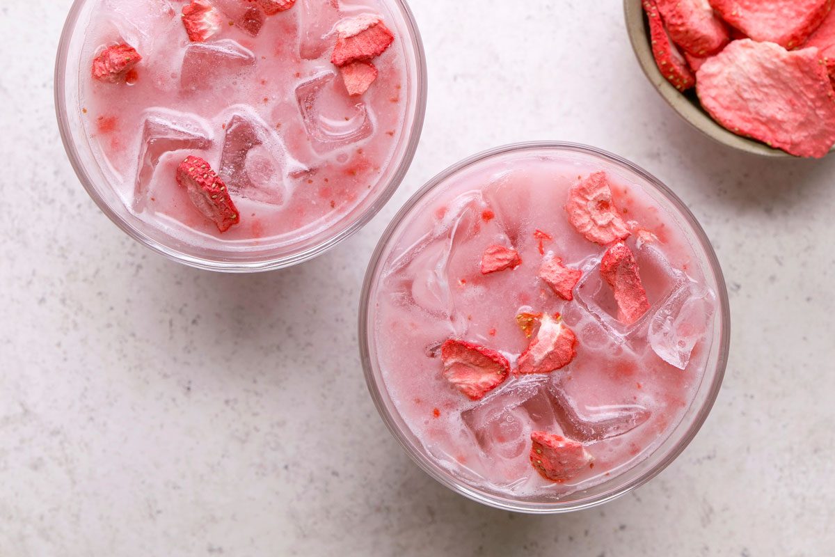 Copycat Starbucks Pink Drink is ready and served in two glasses