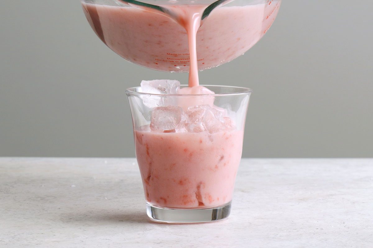 Pour the drink into a glass