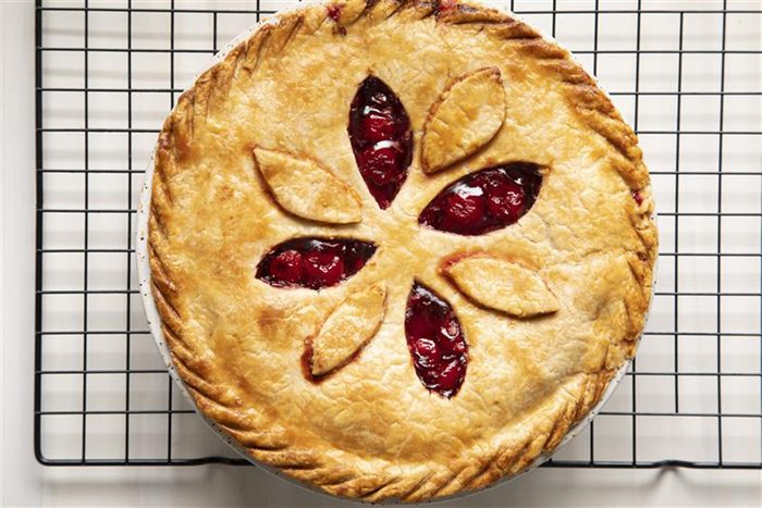 A pie on a cooling rack