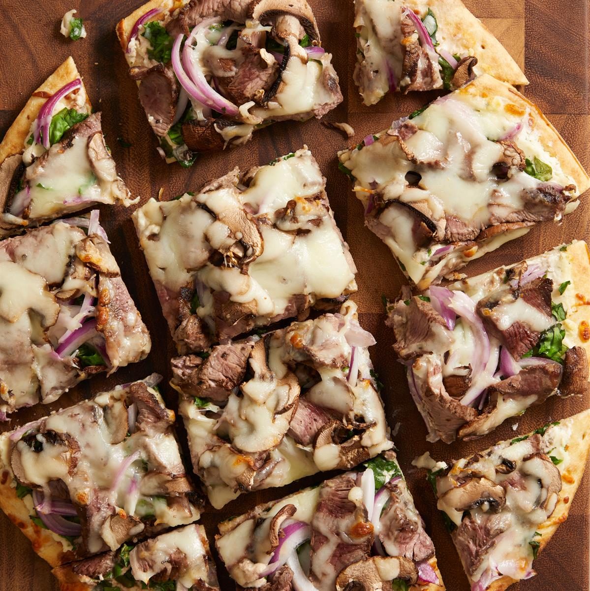 Garlic Herb Steak Pizza