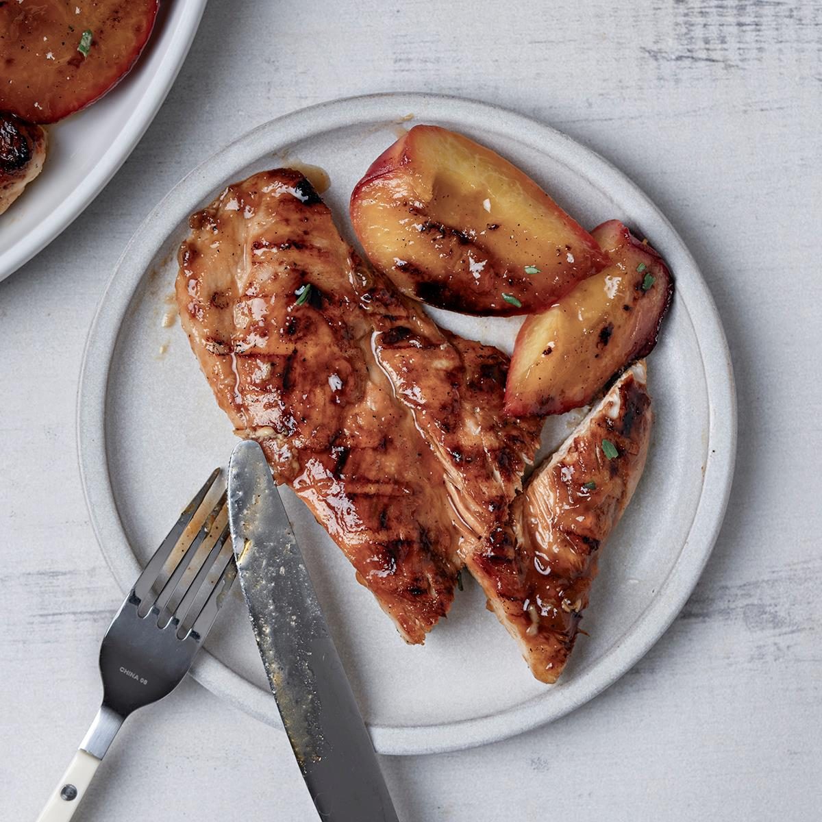 Grilled Chicken with Peaches
