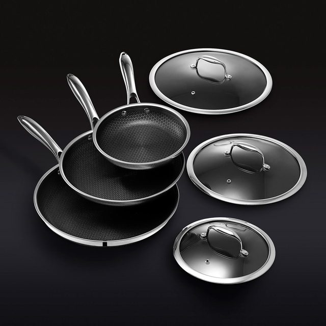 Hybrid Fry Pan Set With Lids