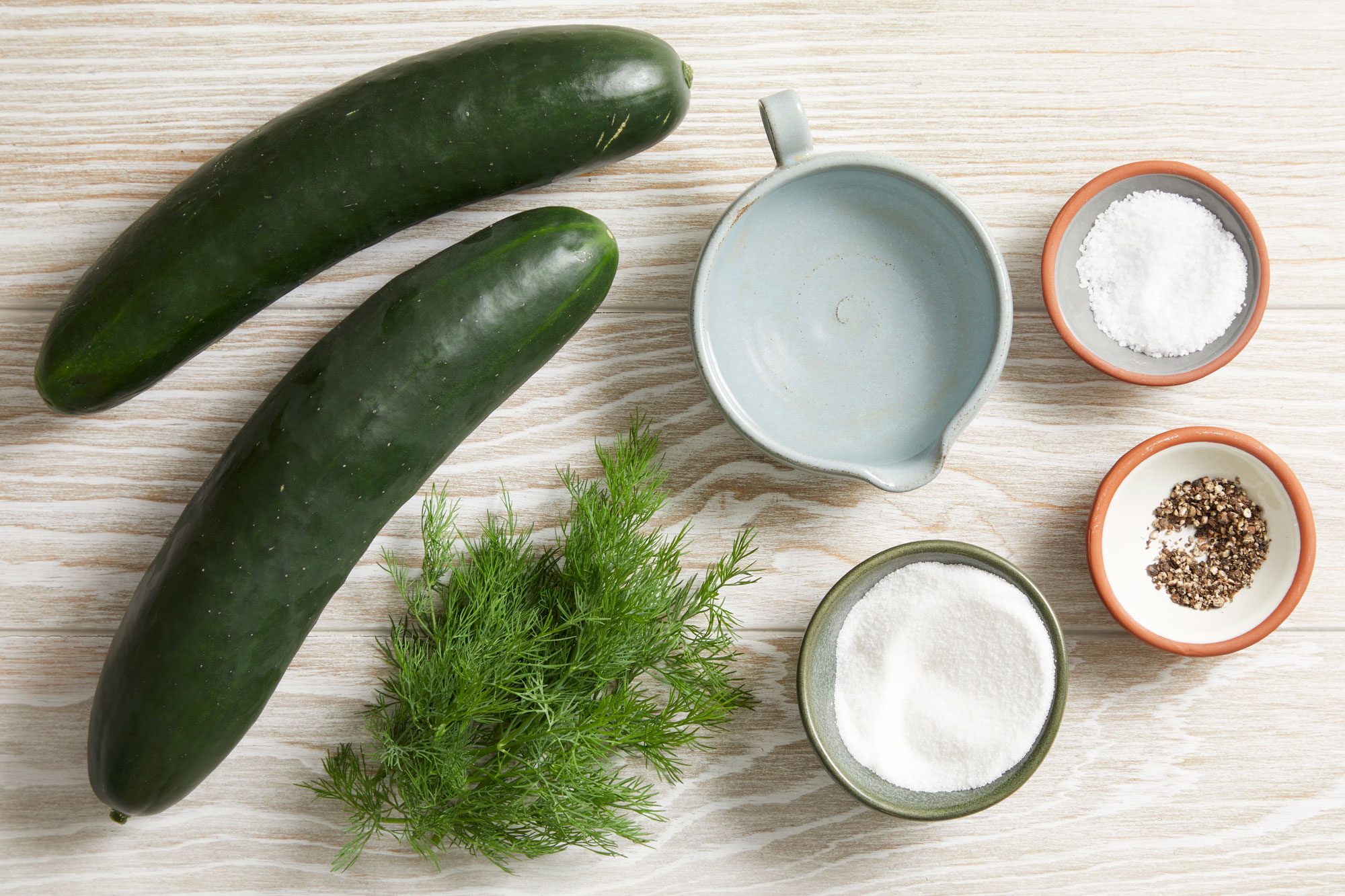 Overhead shot of ingredients on the kitchen counter