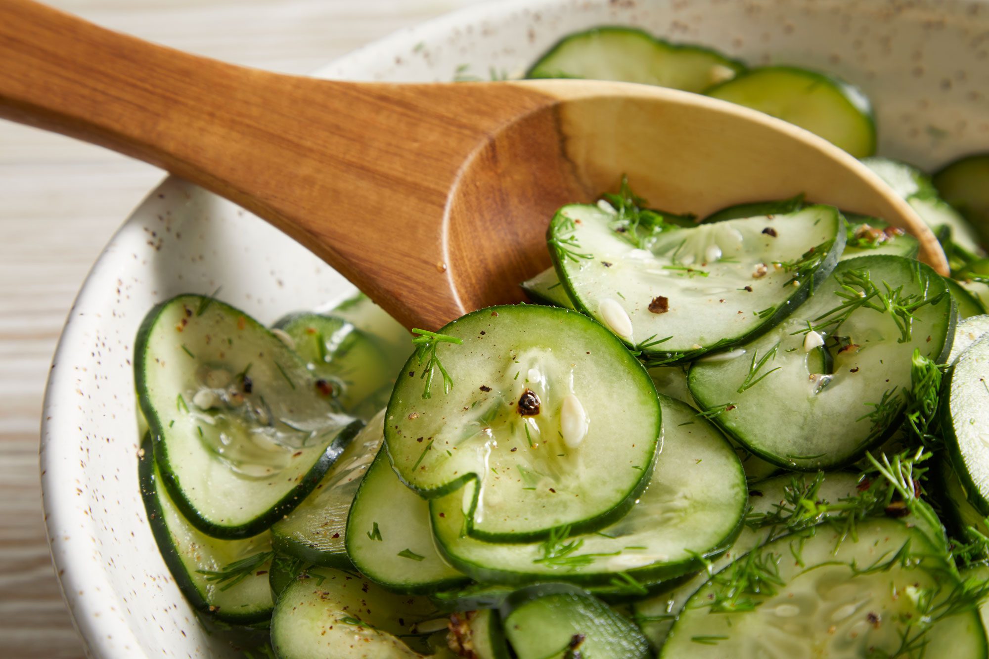 Close up shot of Cucumbers with Dill