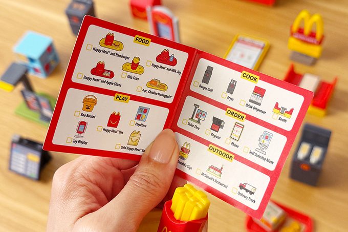 Happy Meal Collection list with collection at the background