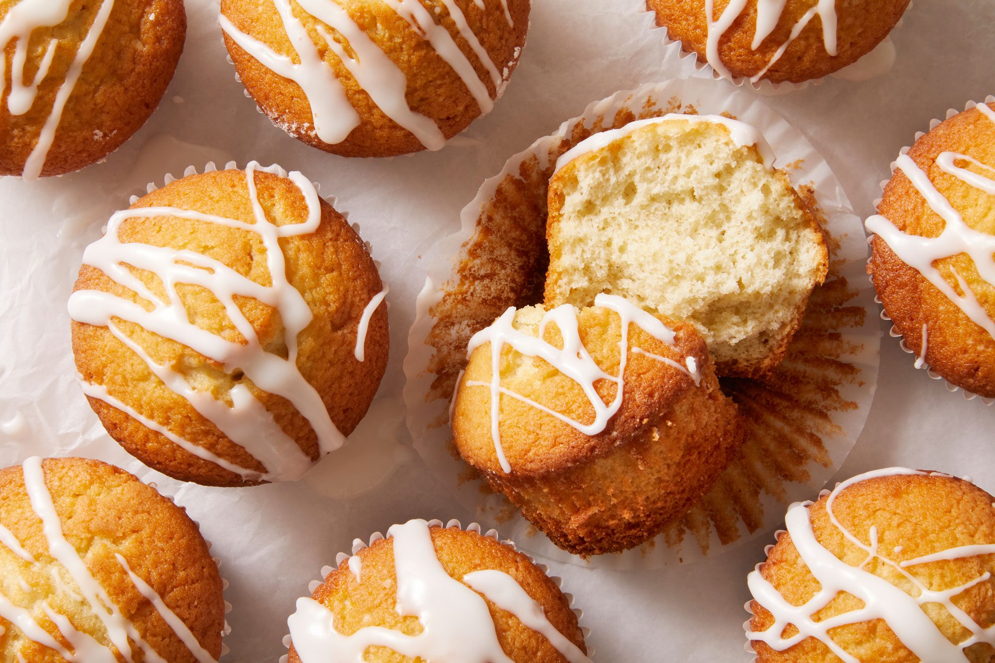 Overhead shot of Lemon Pound Cake Muffins