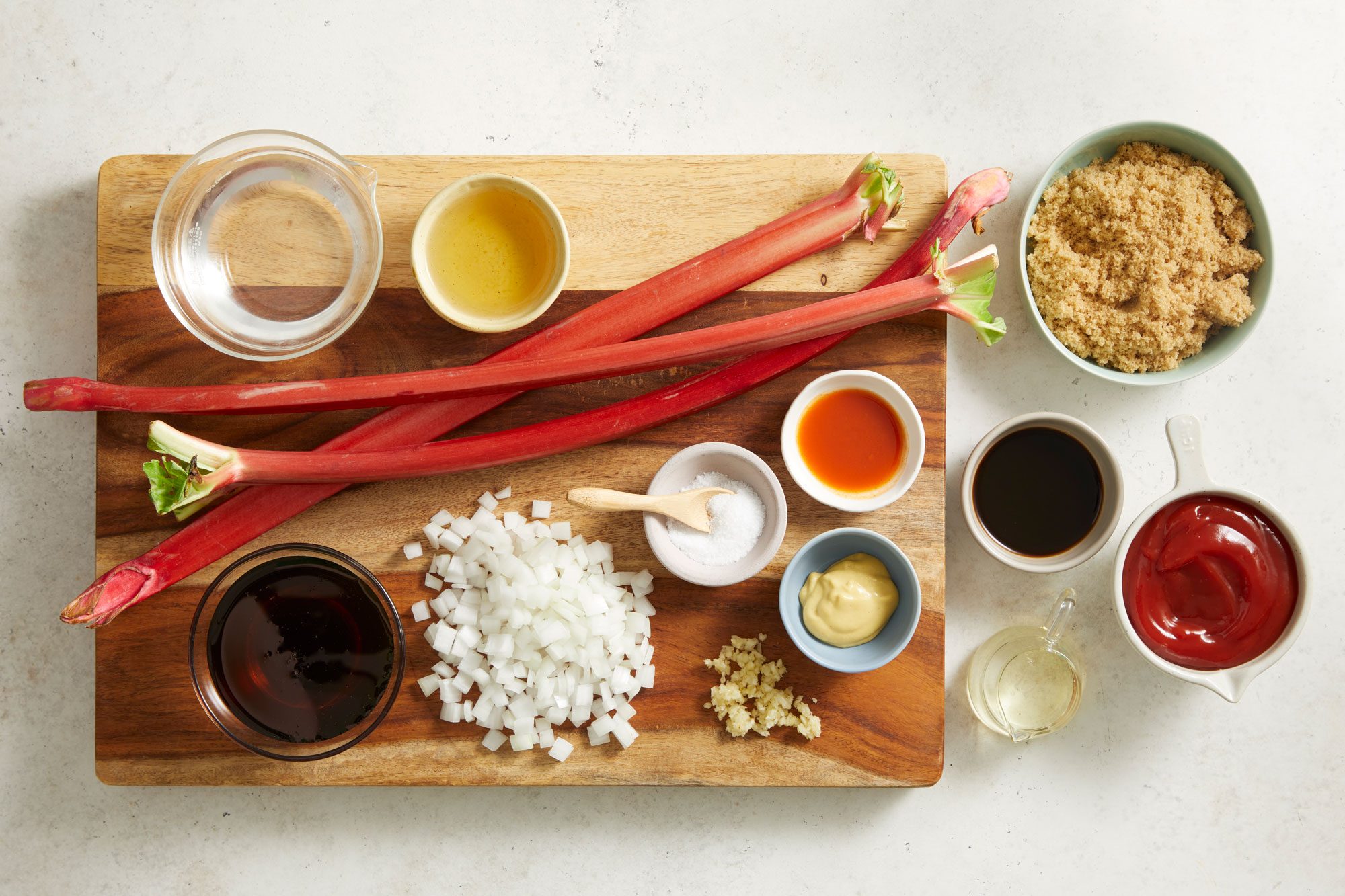 Overhead shot of ingredients on the kitchen counter