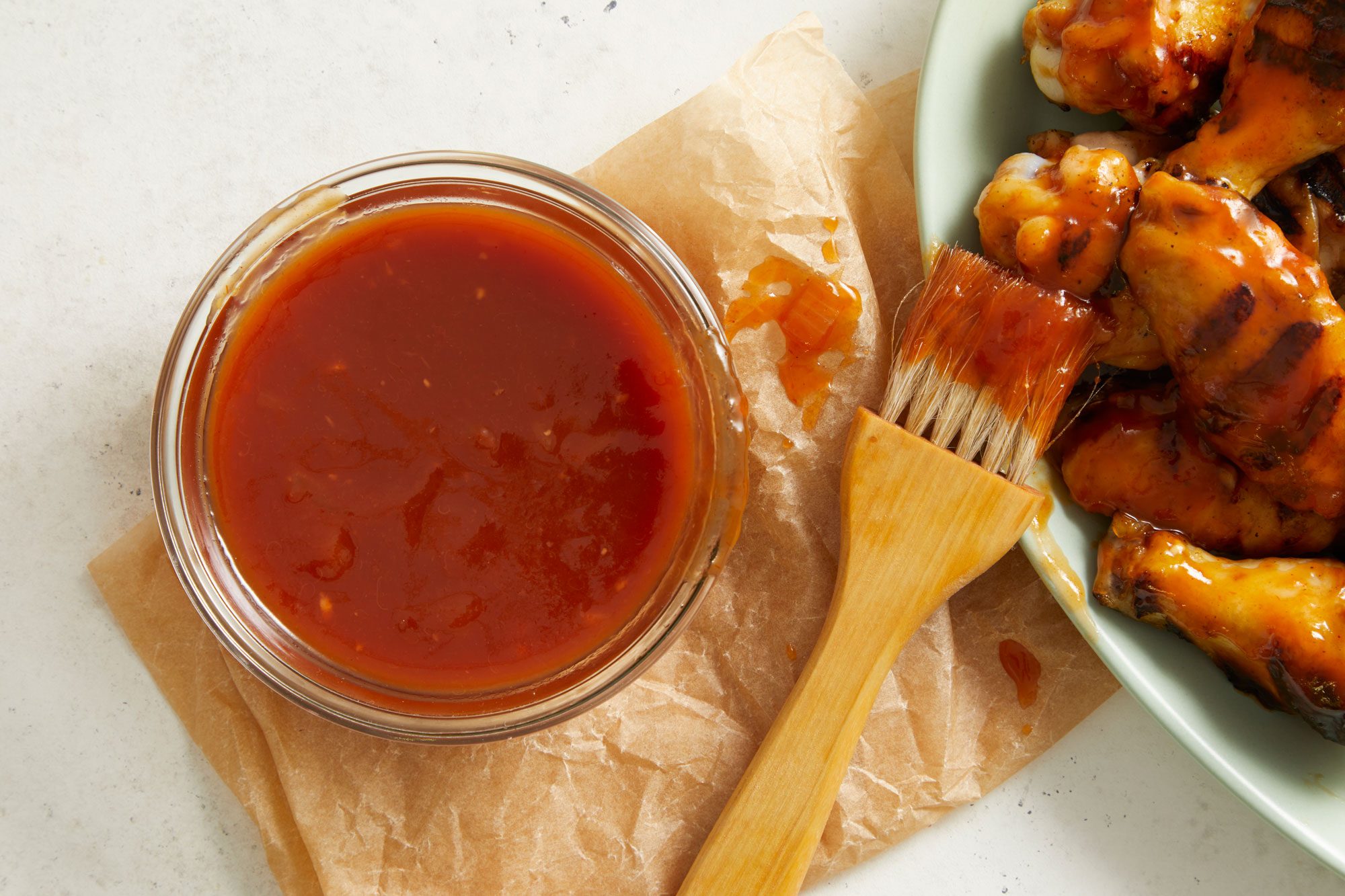 Overhead shot of Rhubarb Barbecue Sauce