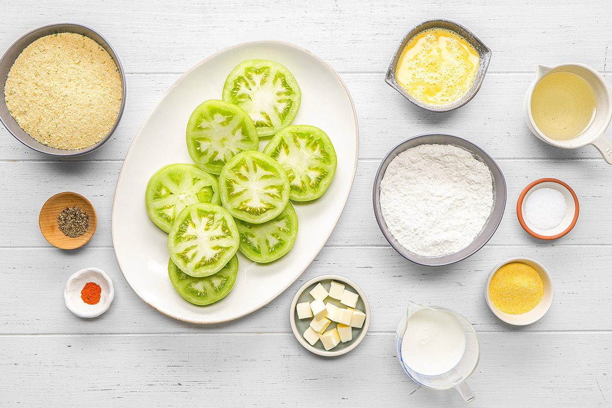 Overhead shot of ingredients on the counter