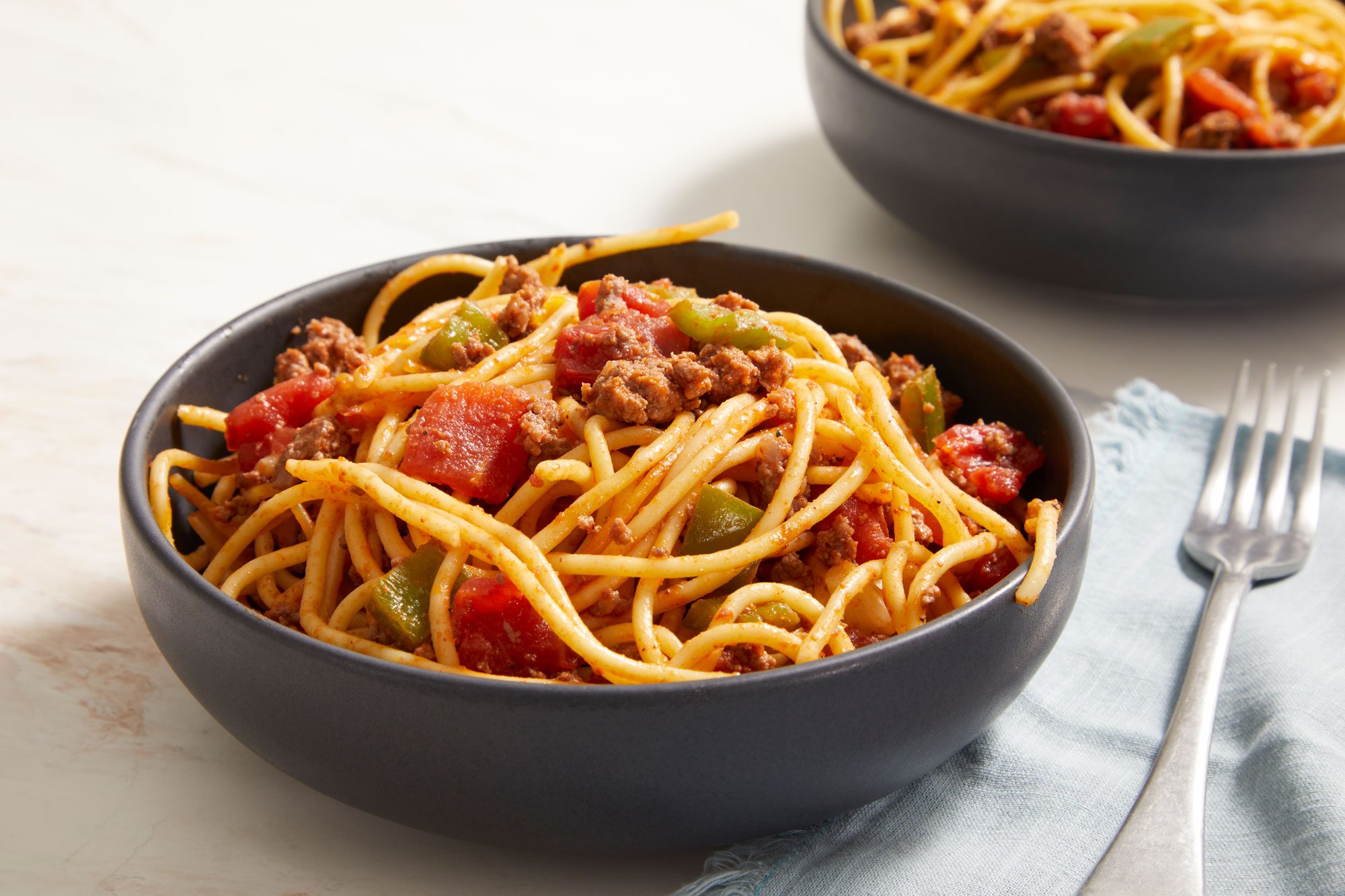 3/4 shot of Confetti Spaghetti