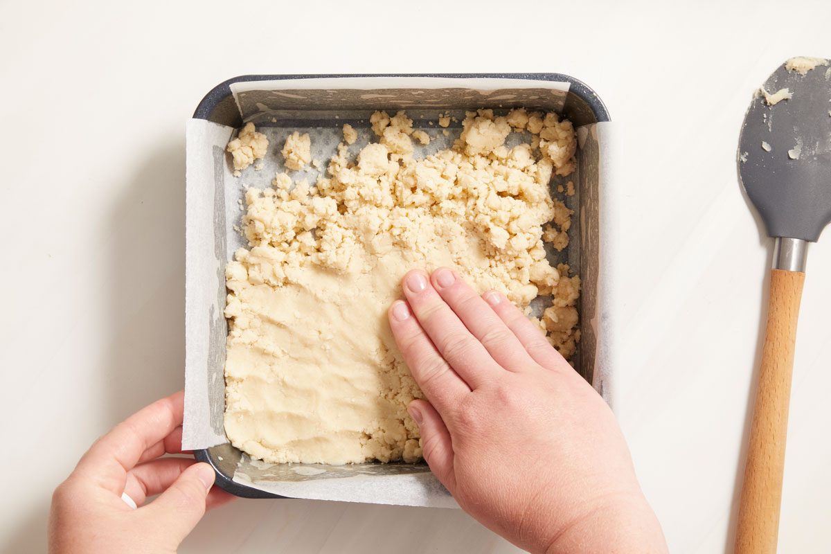 Pat mixture into prepared pan.