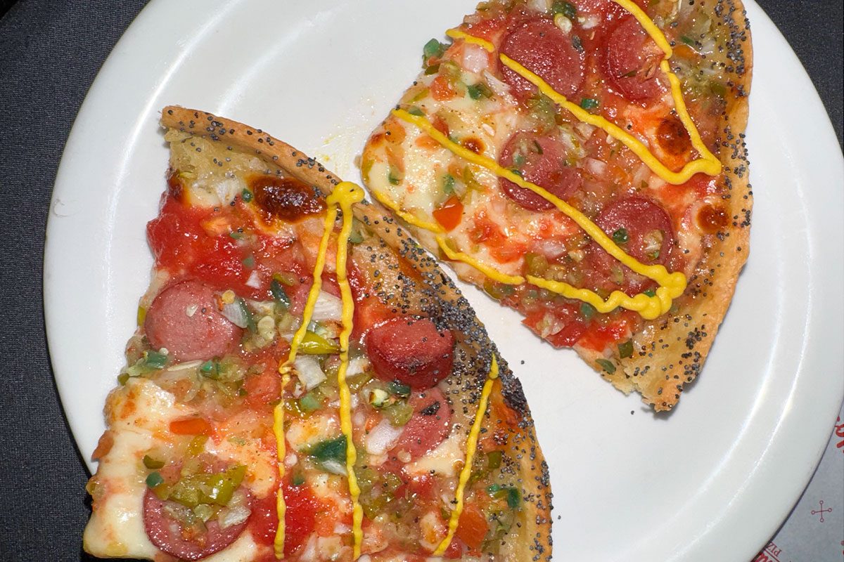 I Tried The Chicago Hot Dog Deep Dish Pizza