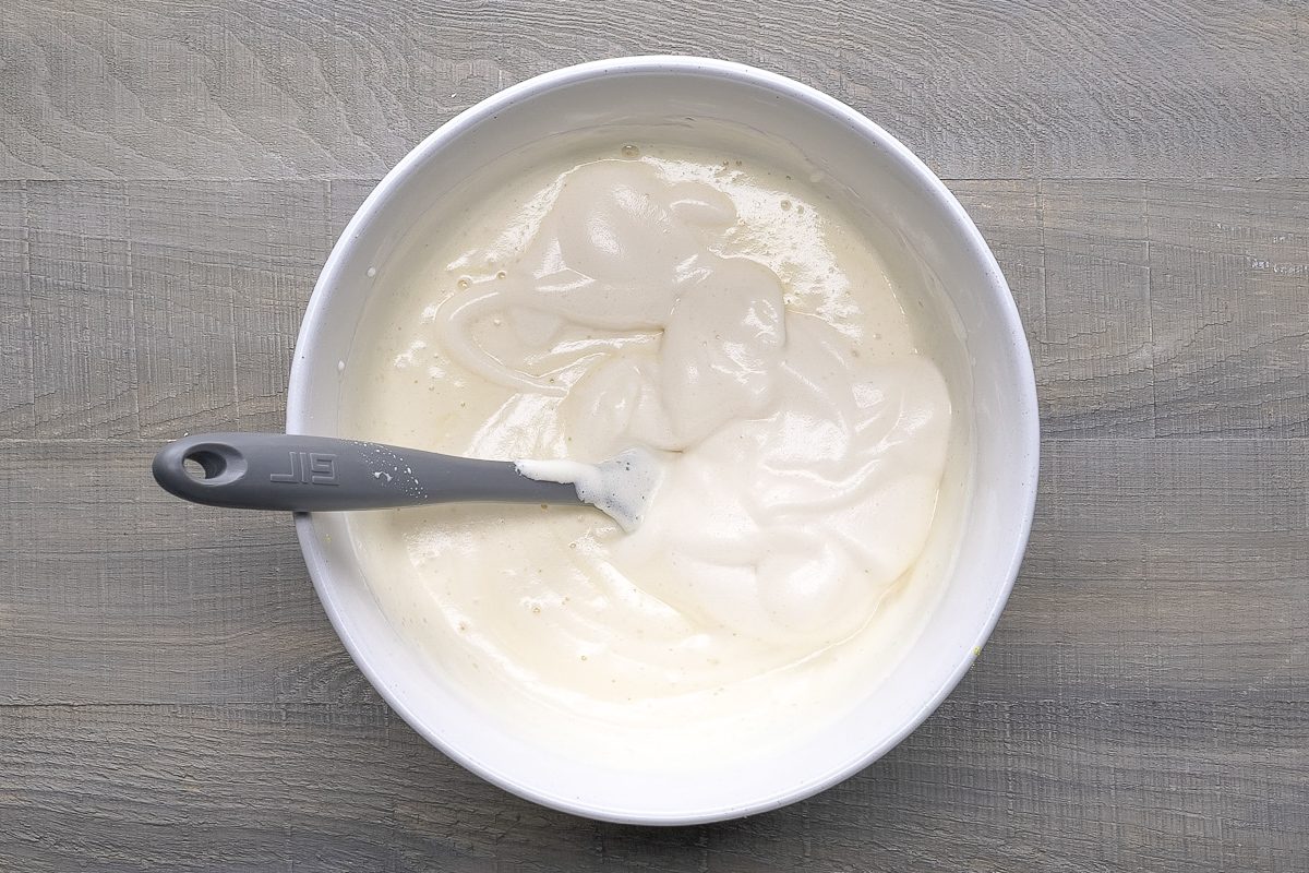 whipped milk in a bowl