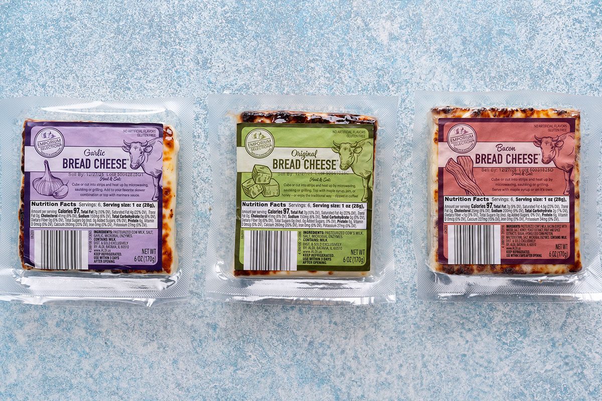 Three different Bread Cheese from Aldi