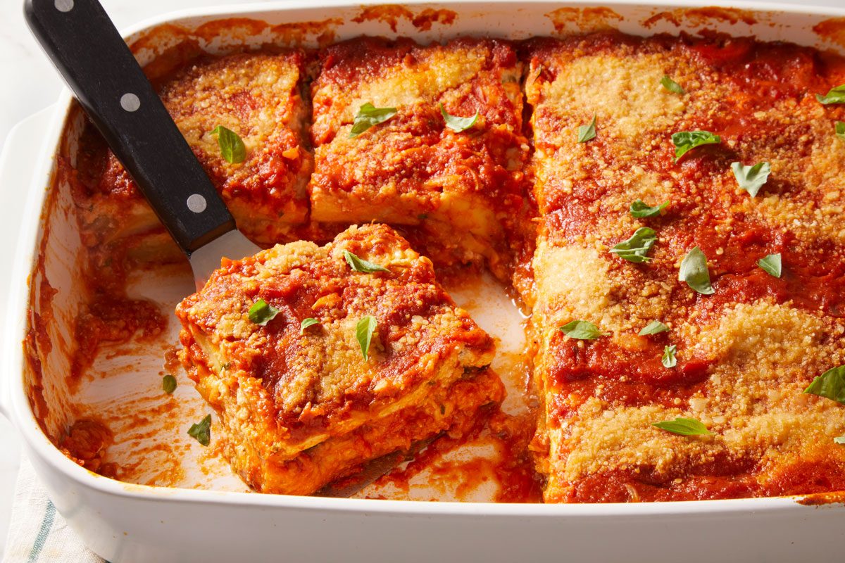 3/4 shot of Zucchini Ricotta Bake