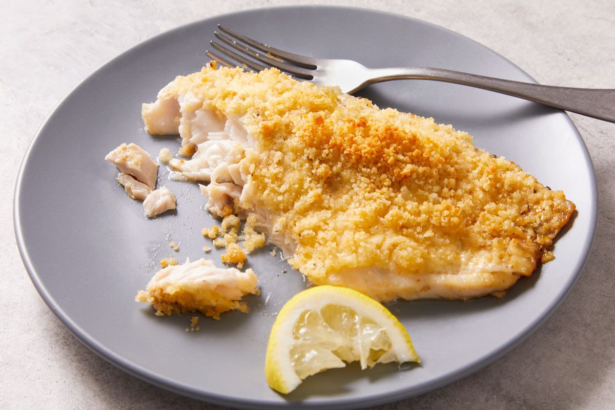 3/4 shot of Dijon-Crusted Fish